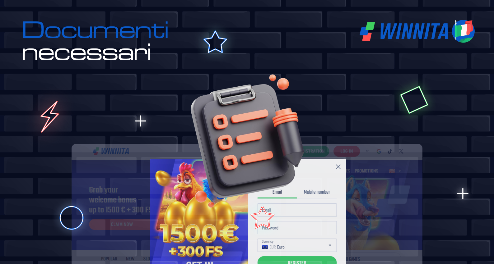 Winnita richiede alcuni documenti per verificare l'identità